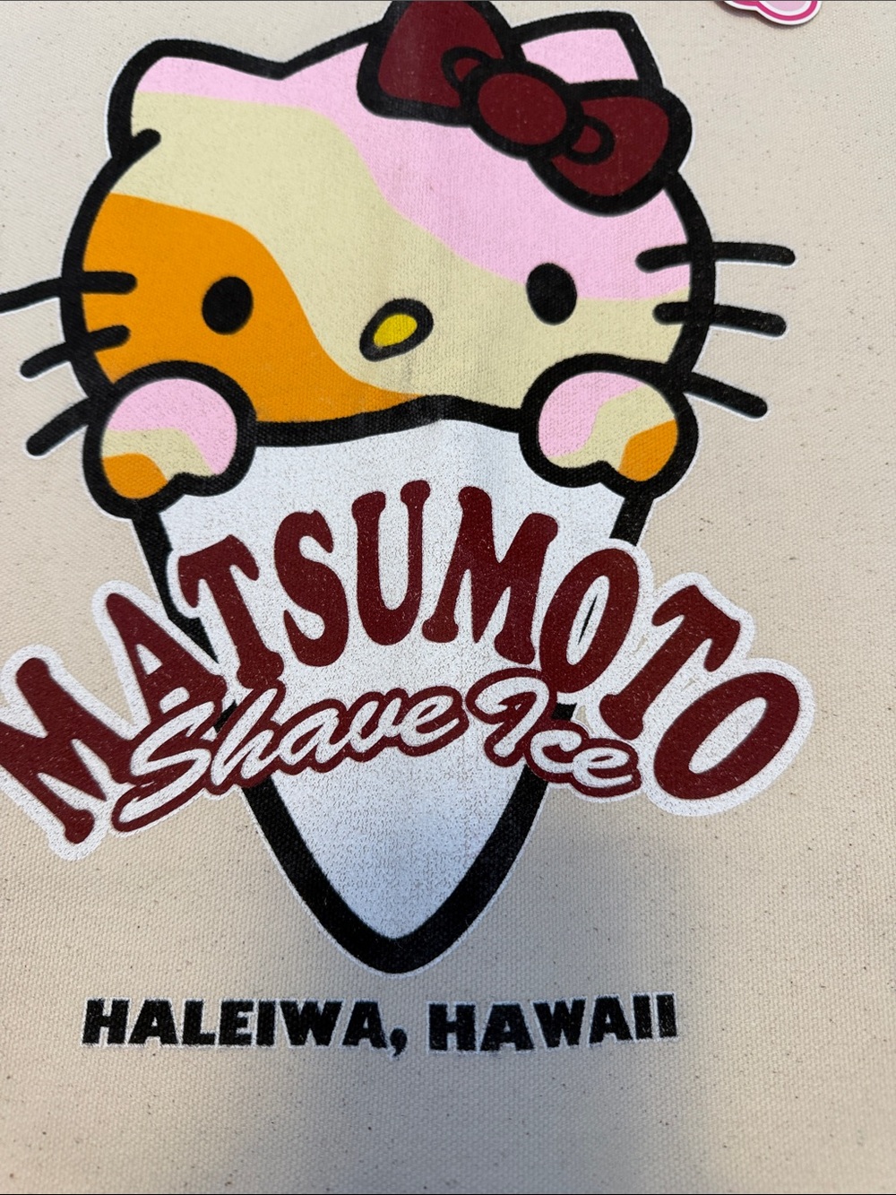 Hello Kitty Matsumoto Shave Ice Tote Bag - Cream, Pink, Yellow, Red - Picture 2 of 6